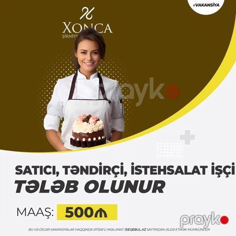 Aşpaz tələb olunur, Təndirçi, 18-29 yaş, 1-2 illik təcrübə — Bakı