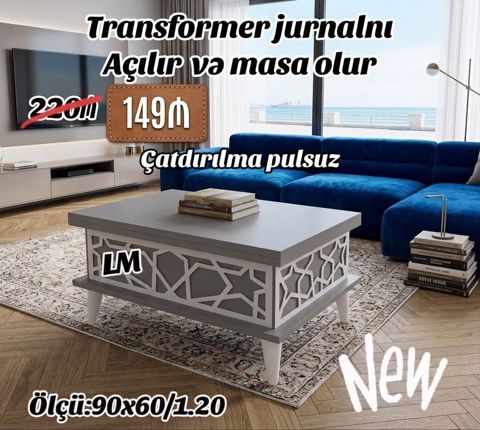 Düz masa, Transformer, Təkərsiz, Zəmanətsiz — Mehdiabad