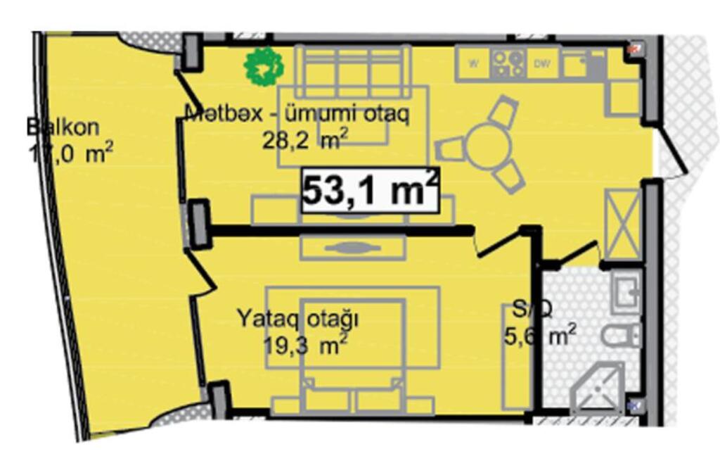 Satılır 2 otaqlı yeni tikili 70.1 m² — Mənzil, Bakı (7)