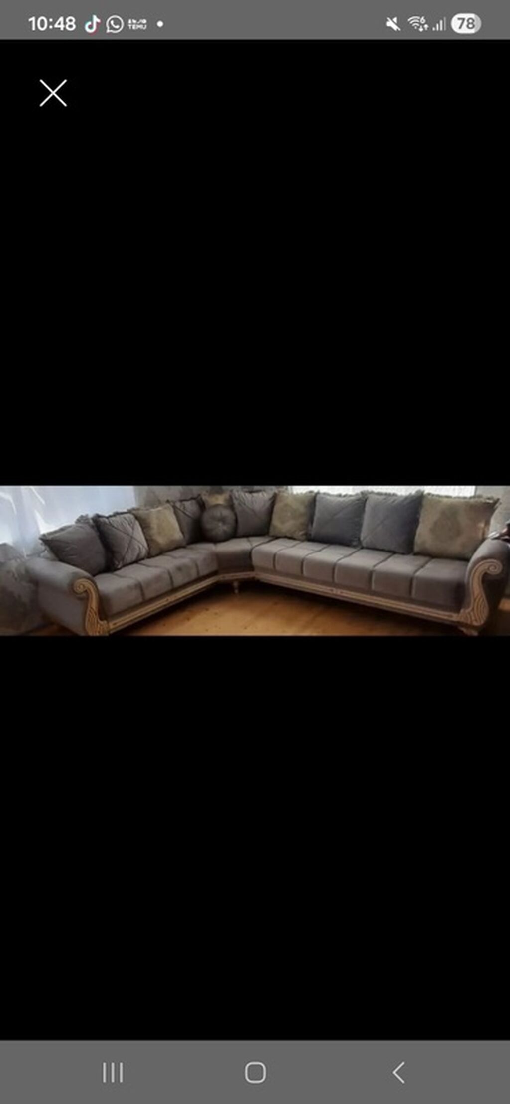 Məhsul: Klassik dizaynlı yumşaq oturacaqlı divan - Rəng: açıq boz — Mebel, Digah (2)