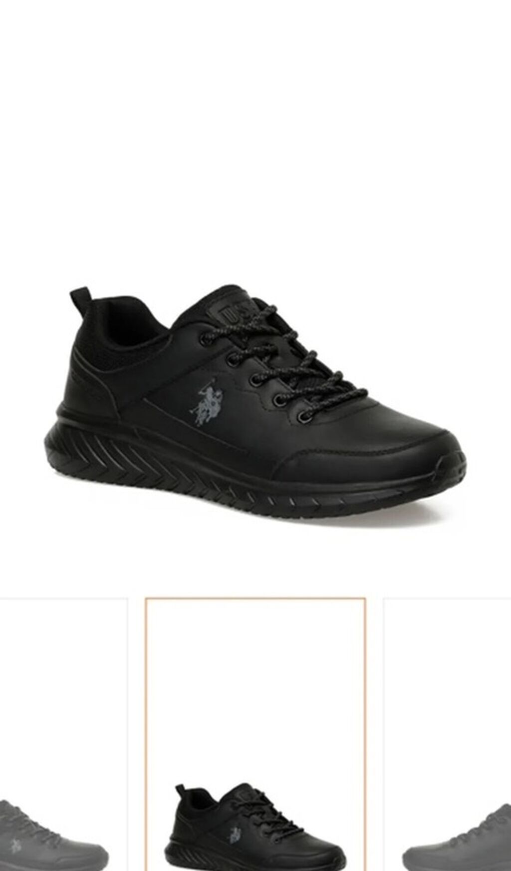 US Polo Assn. kişi idman ayaqqabısı – tam qara - Model: aşağı boğaz — Şəxsi əşyalar, Gəncə (8)