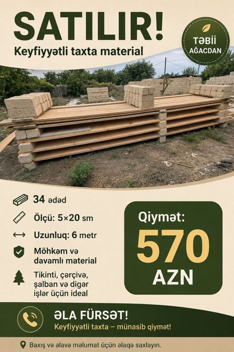 Taxtalar, uzunluğu - 6 m — Samux