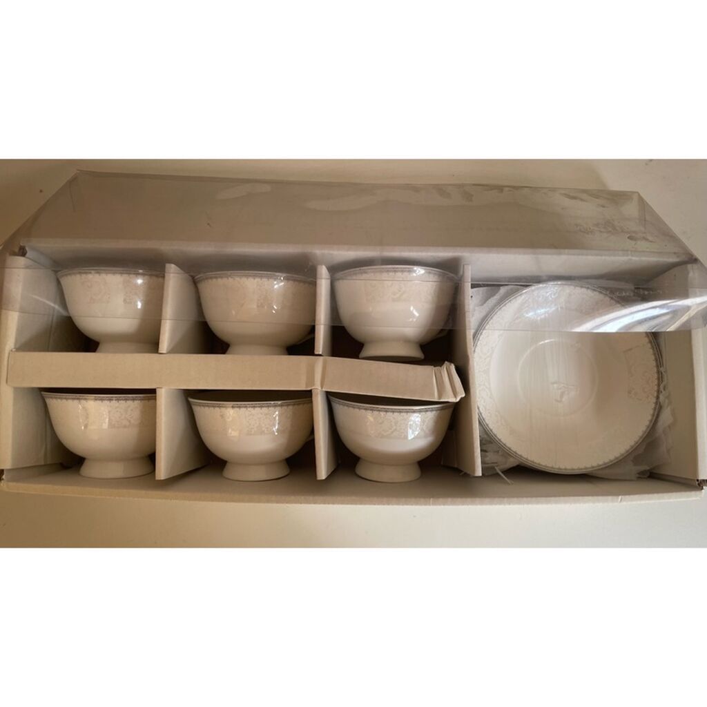 Çay dəsti, rəng - Ağ, Farfor, 6 nəfərlik — Çaynikler və qəhvə qabları, Bakı (4)