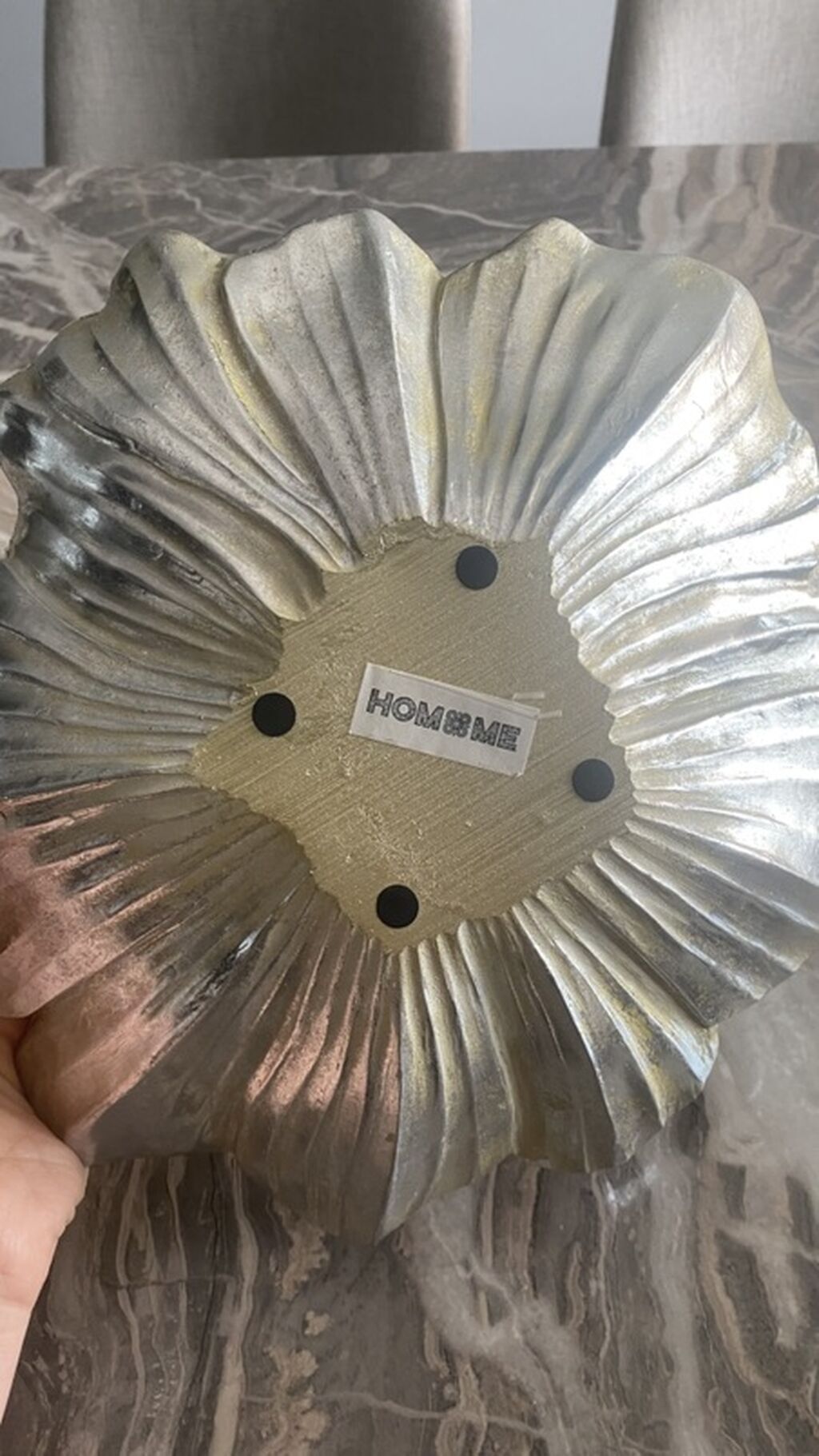 Gümüşü rəngli dekorativ çiçək formalı qab – Hom&me - Brend — Süfrə qabı, Bakı (3)