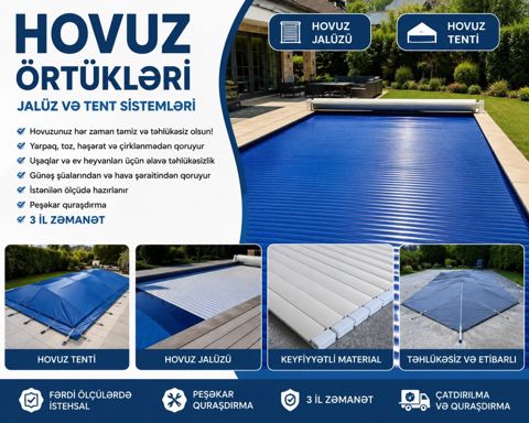 Hovuz örtükləri və jalüz sistemləri — Bakı