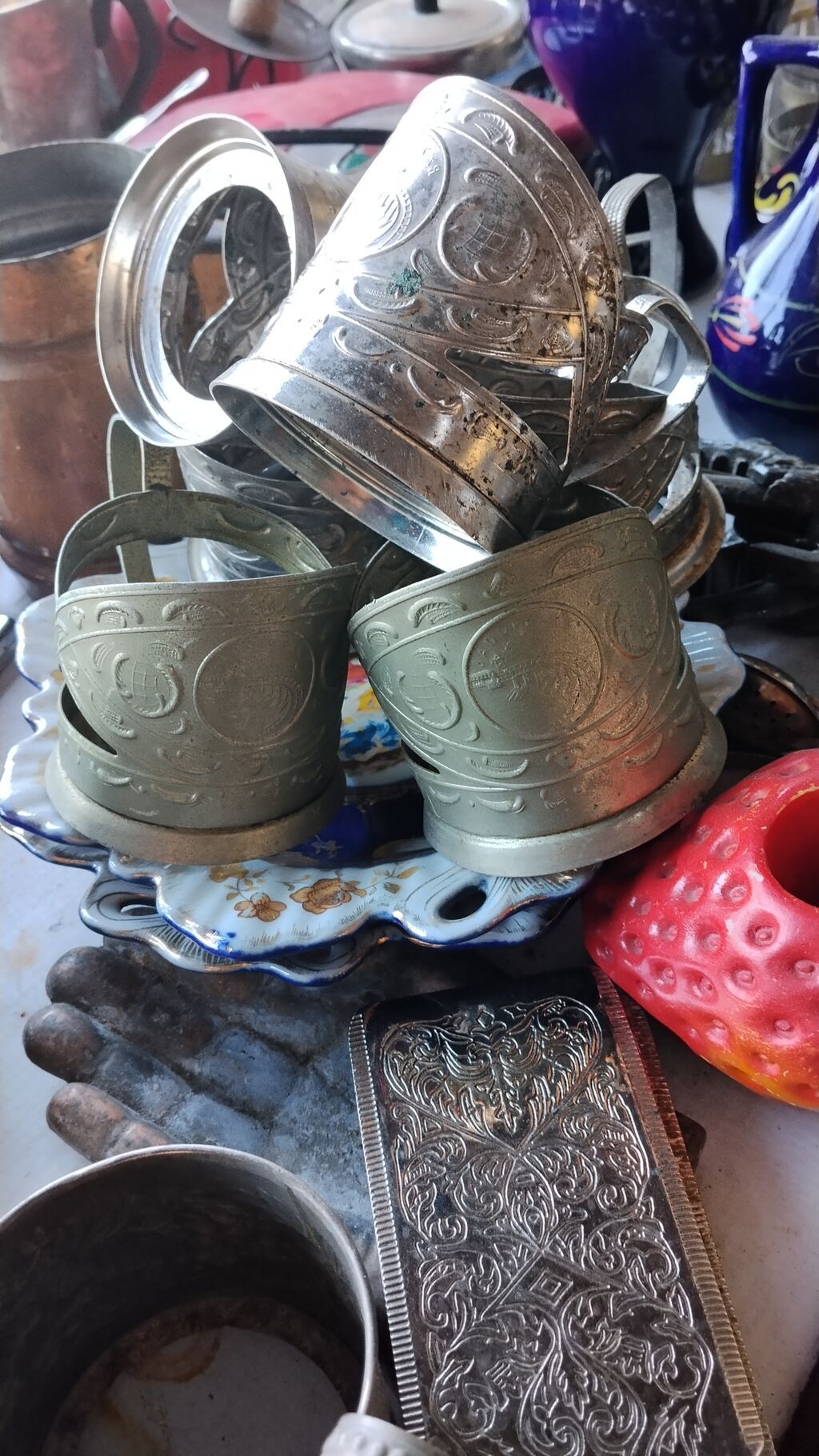 Məhsul: Metal stəkanaltılar (çay stəkan tutacaqları) Təsvir — Süfrə sərvisin üçün əşyalar, Digah (2)