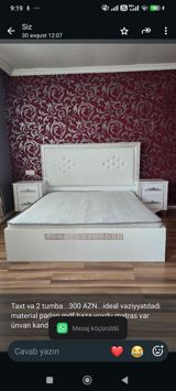 Taxt və 2 tumba. 300 AZN. ideal vəziyyətdədi material parlaq mdf — Ürünler