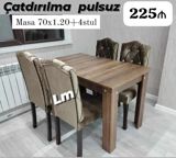 Masa dəsti Masa +4 Stull Qiymət 225₼ Masa ölçü: 70x1.20 Təhvil — afa.mebel — Tables and chairs