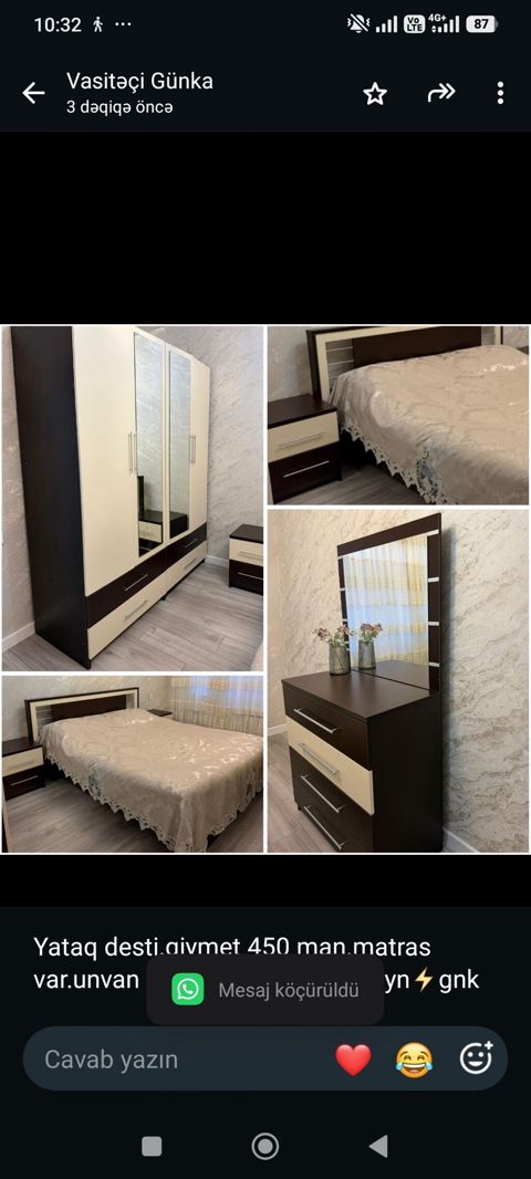 Yataq desti.qiymet 450 man.matras var.unvan Qaracuxur qes.g9777yn gnk — Bakı