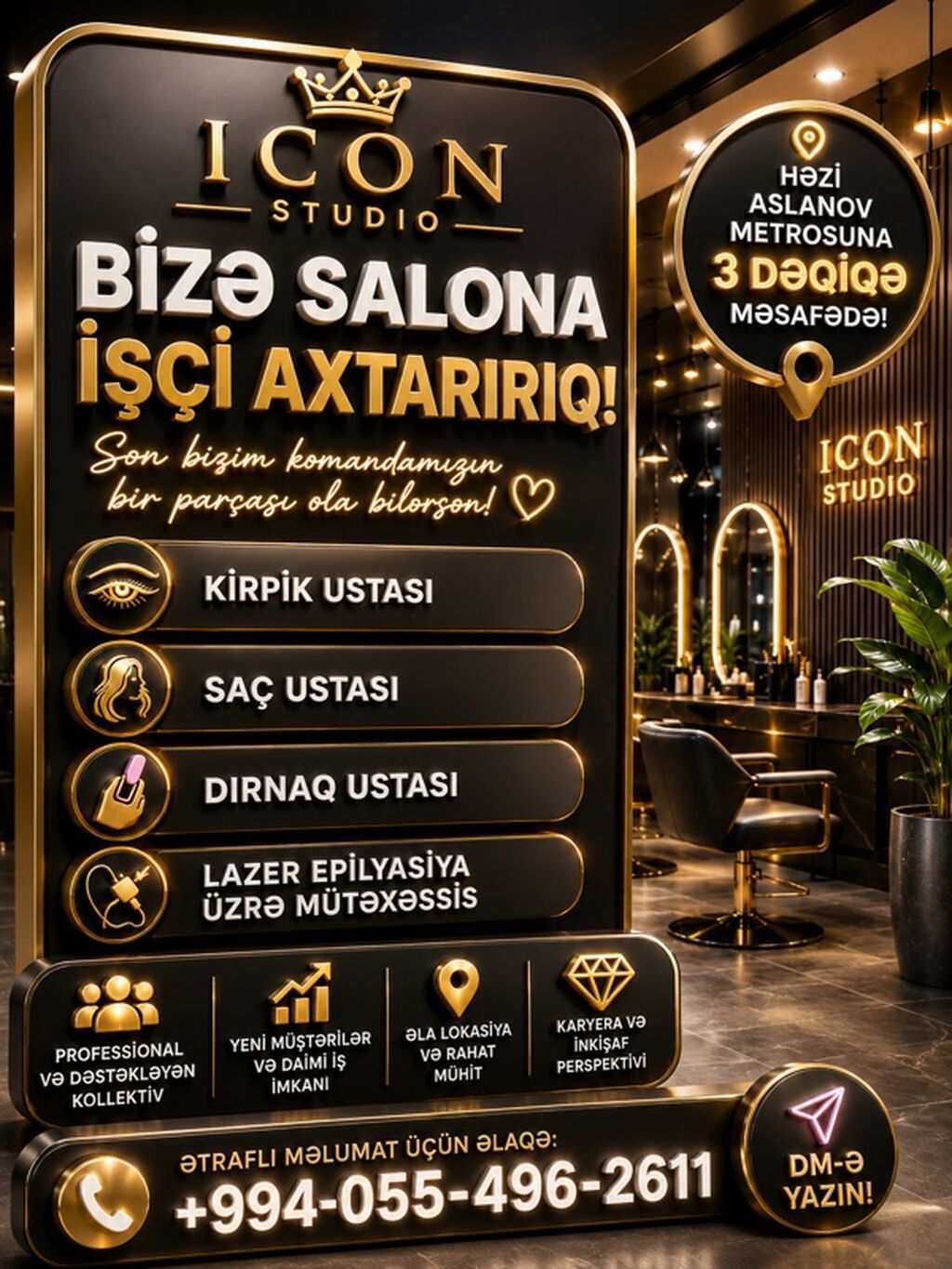 Icon Studio – salona əməkdaş axtarışı Vəzifələr: - Kirpik ustası — İş, Bakı