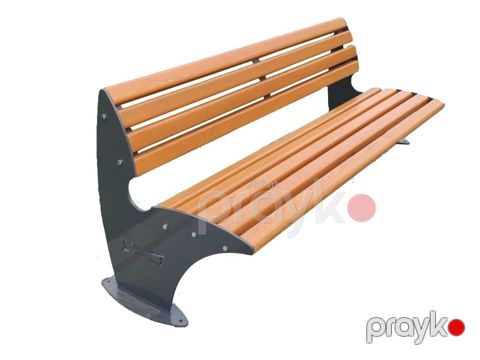 Açıq məkan üçün skamya - Material: metal karkas və taxta lamellər — Digah