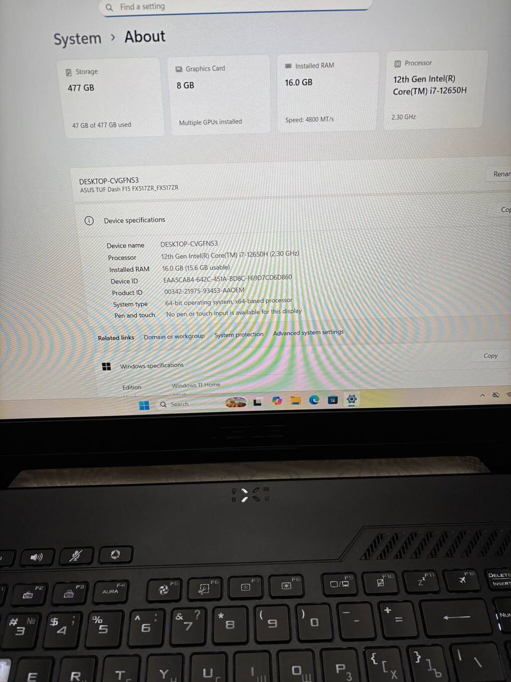 Yeni ASUS TUF Gaming, 15.6 Intel Core i7, 512 GB, Ünvandan götürmə, Pulsuz çatdırılma, Ödənişli çatdırılma — Asus, Bakı (10)