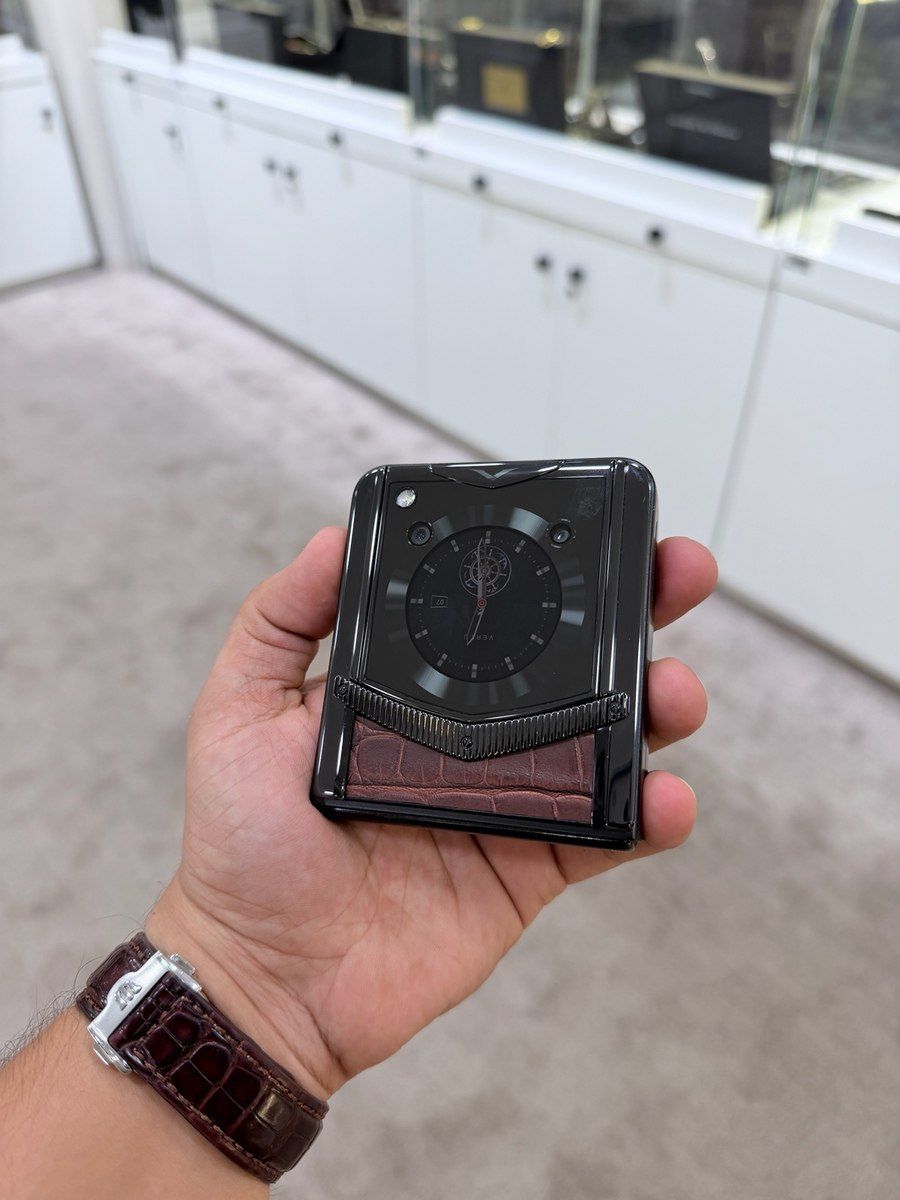Vertu Ironflip Alligator Skin Amber Brown 512GB/12GB — Smartfonlar, Bakı (8)