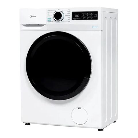 Paltaryuyan Midea MF01712BS40/W - Ön yükləməli, ağ korpus və iri qara