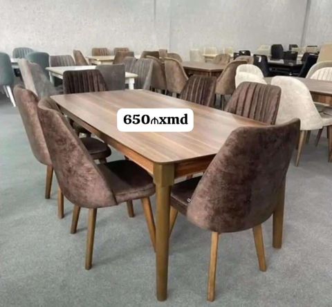 Yemək otağı dəsti – 6 nəfərlik - Dəst: 1 yemək masası + 6 stul — Bakı