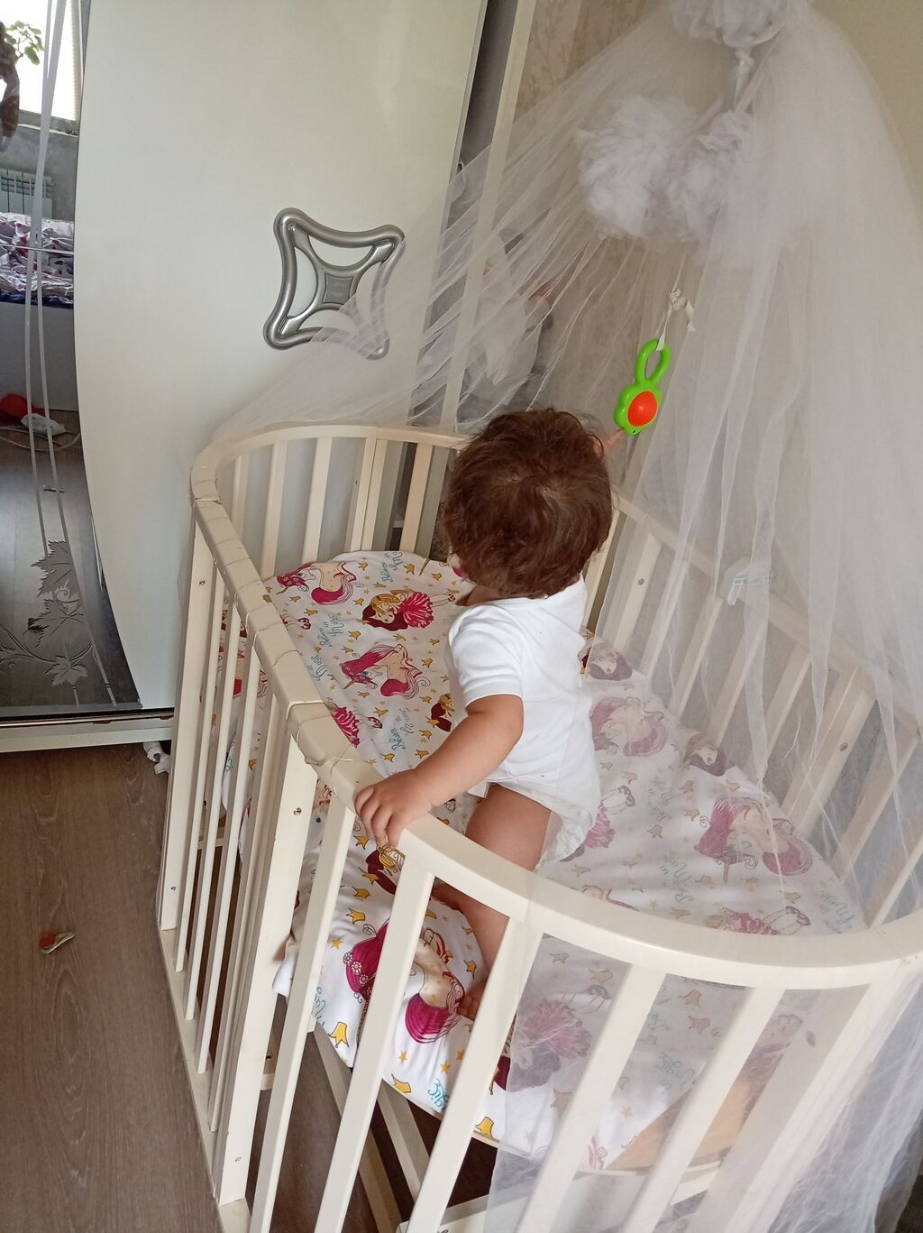 Oval formalı taxta beşik/çarpayı dəsti - Material: açıq rəngli ağac — Mebel, Digah (4)