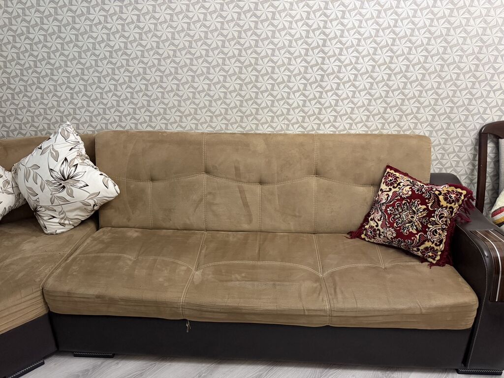 Künc divan – ikirəng kombinasiyalı (üst hissə açıq qəhvəyi, alt baza — Mebel, Digah (2)