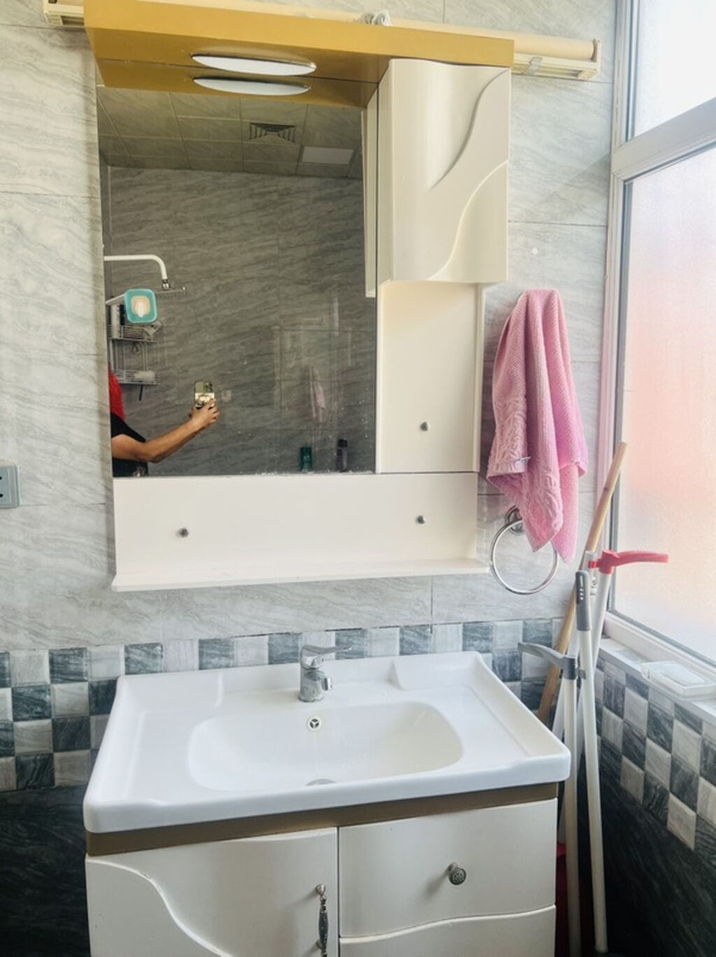 Vanna otağı üçün “tumba + lavabo + güzgülü şkaf” dəsti - İkili dəst — Vanna otağı mobilyası, Bakı (3)