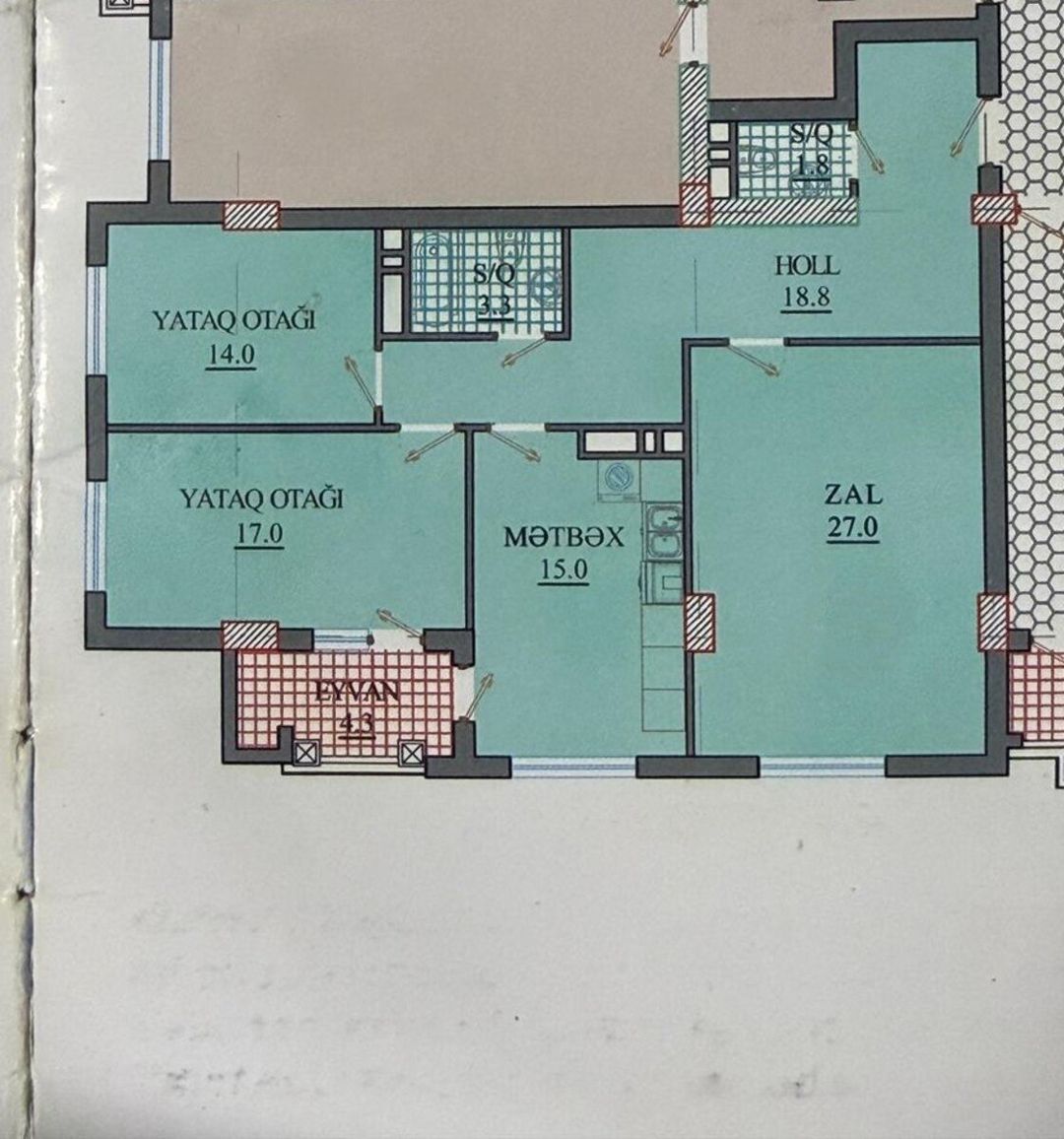 Satılır 3 otaqlı yeni tikili 105 m² — Mənzil, Bakı (3)