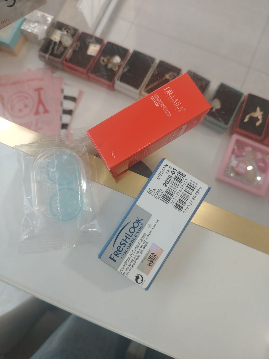 Rəngli kontakt linzalar dəsti Qab+Pinset+30ml su+linza cəmi 25 yox — Aksesuarlar, Bakı (5)
