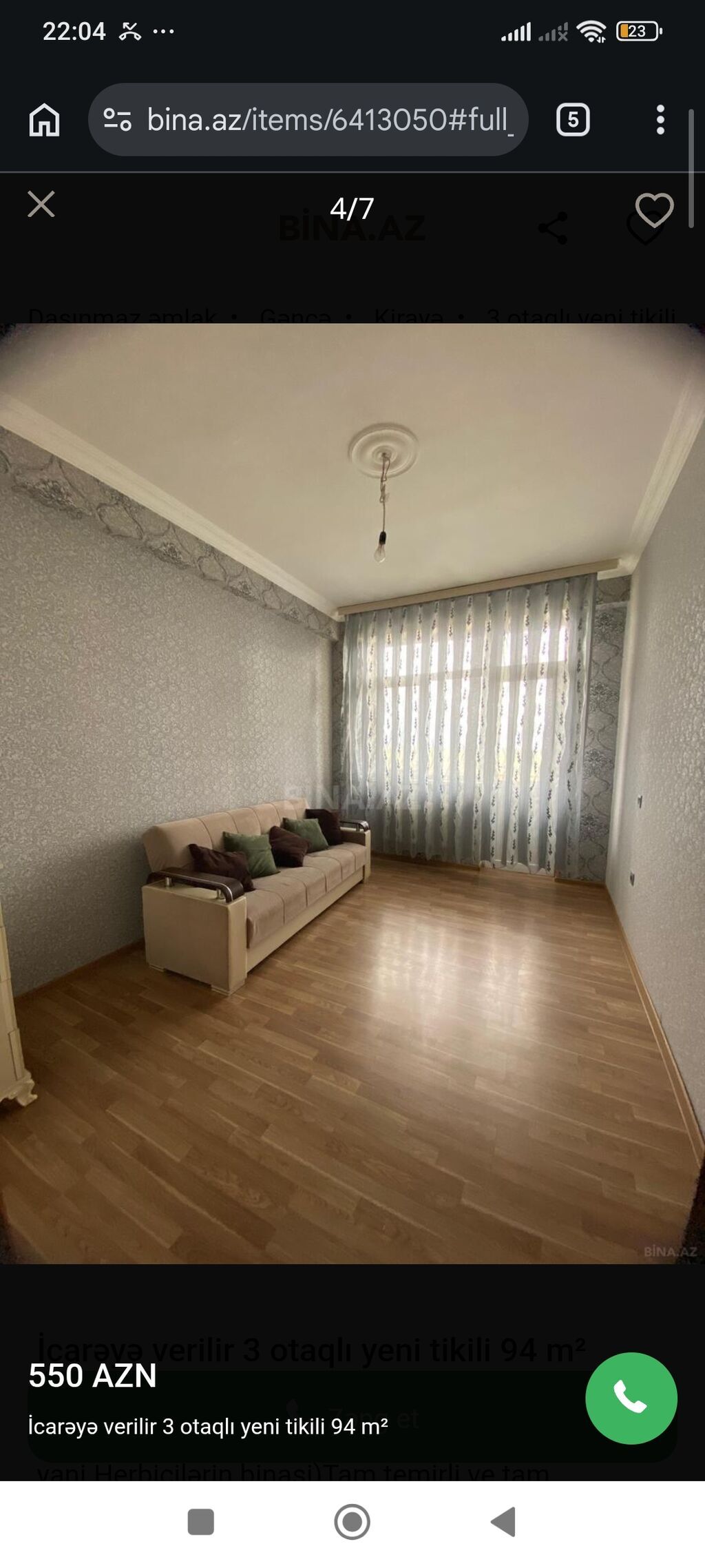 1 nefer oglan lazmdi İcarəyə verilir: 3 otaqlı yeni — Daşınmaz əmlak, Gəncə (3)