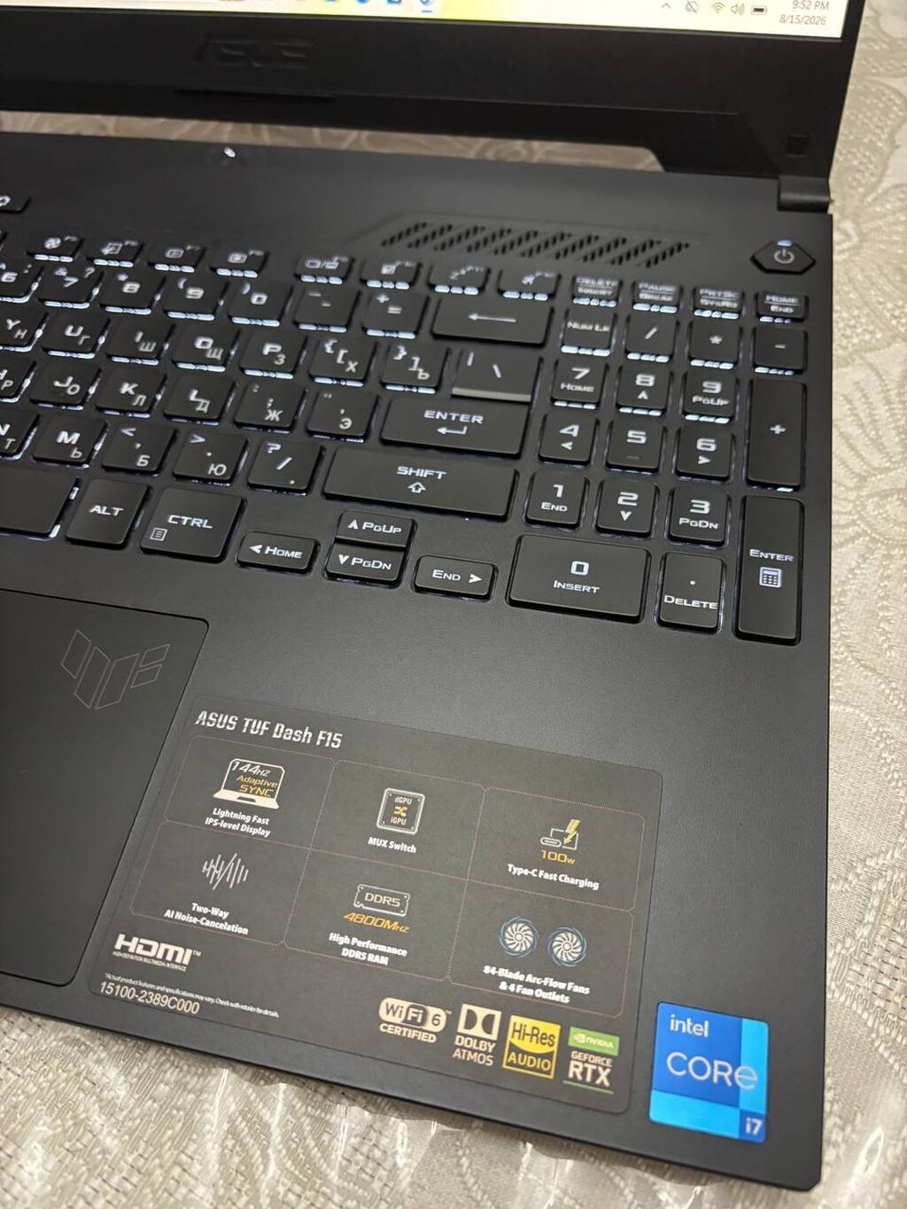Yeni ASUS TUF Gaming, 15.6 Intel Core i7, 512 GB, Ünvandan götürmə, Pulsuz çatdırılma, Ödənişli çatdırılma — Asus, Bakı (7)