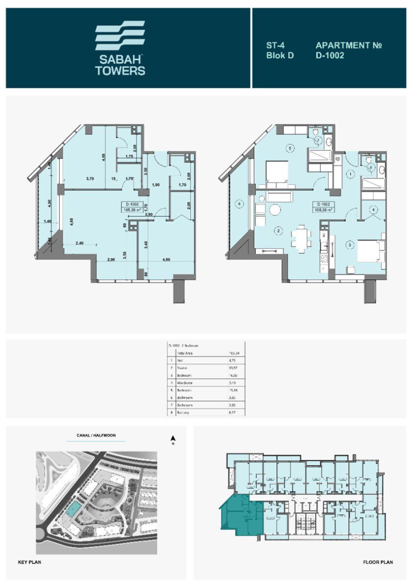 Satılır 3 otaqlı yeni tikili 105.4 m² — Mənzil, Bakı (8)
