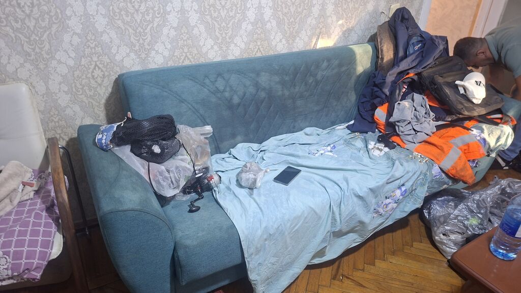 Mavi rəngdə yumşaq parça üzlü divan dəsti - Rəng — Mebel, Bakı (2)
