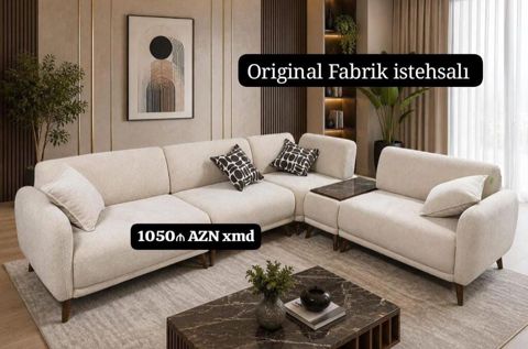 Original fabrik istehsalı künc divan dəsti - Model: L-forma, 3 — Xırdalan