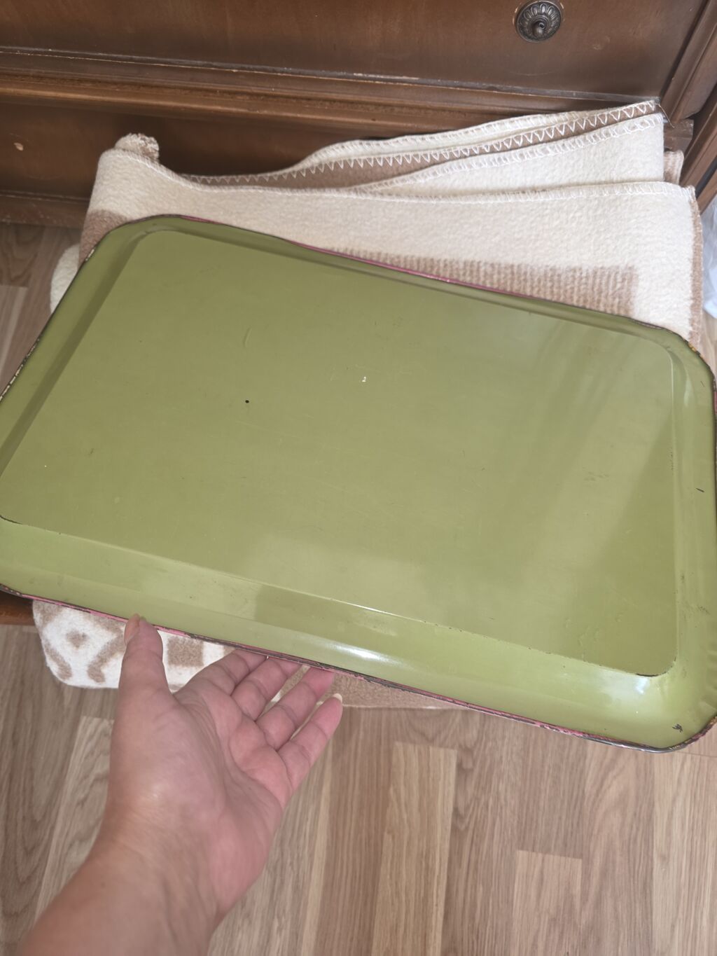 Metall sini – retro üslubda, dekorativ çaplı - Material: metal — Bişirmə qabları, Bakı (2)