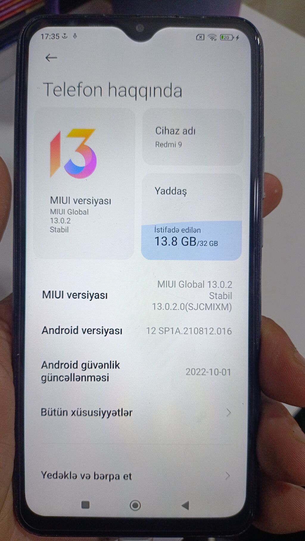 Redmi 9, 64 GB, rəng - Boz, Barmaq izi — Elektronika, Gəncə (5)