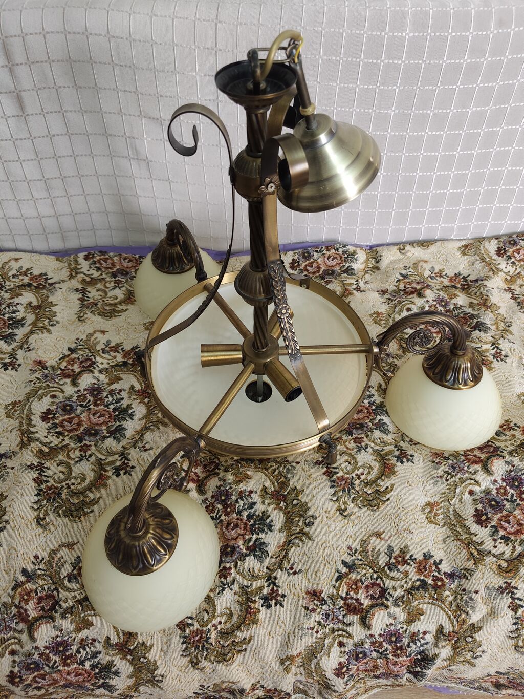 Çılçıraq, 4 lampa, Şüşə — İşıqlandırma, Qobu (2)