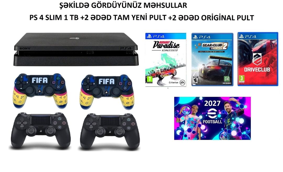 Playstation 4 Slim 1TB — Elektronika, Hacıqabul