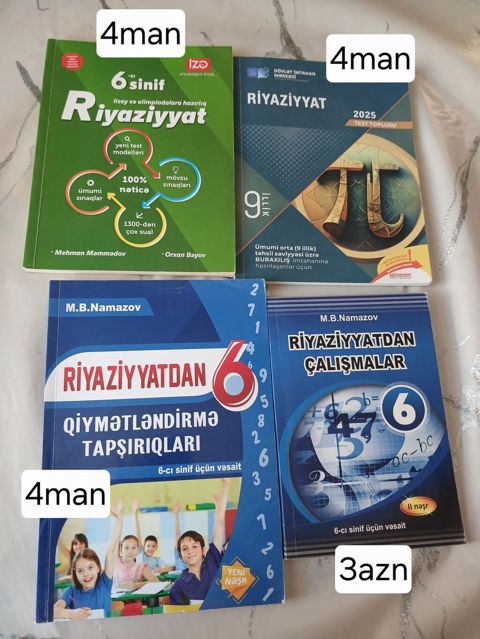Riyaziyyat üzrə hazırlıq üçün 4 ədəd kitab toplusu. - 6-cı sinif üçün — Mehdiabad
