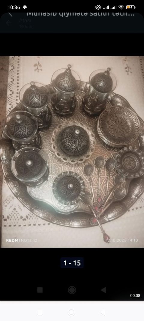 Çay dəsti, rəng - Qara, Metal, 5 nəfərlik — Bakı