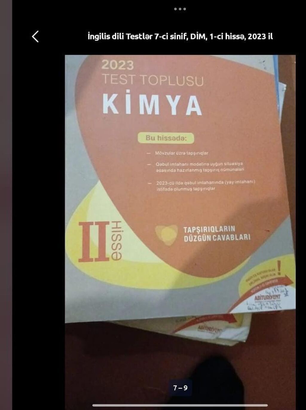 İngilis dili Testlər 7-ci sinif, DİM, 1-ci hissə, 2023 il — Kitablar və jurnallar, Xırdalan