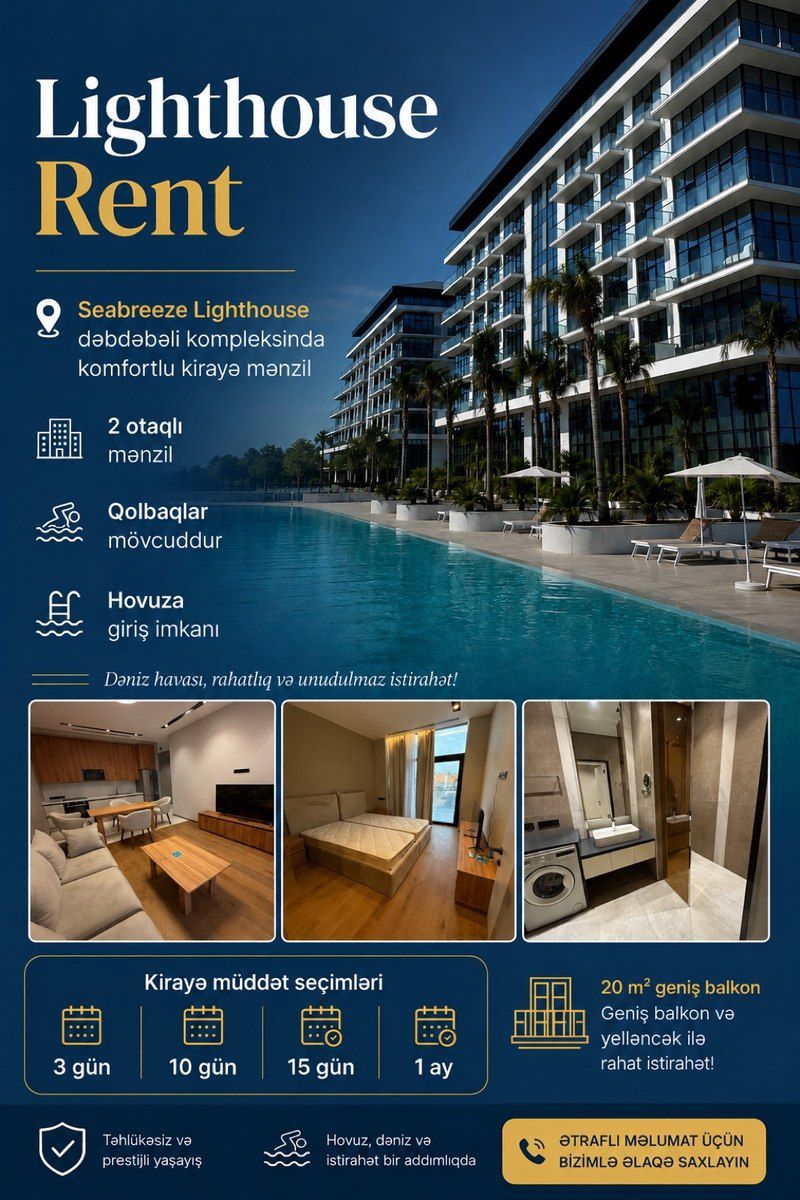2-otaqlı yeni tikili kirayə verilir, Nardaran qəs., 78 m² — Mənzil, Bakı (2)