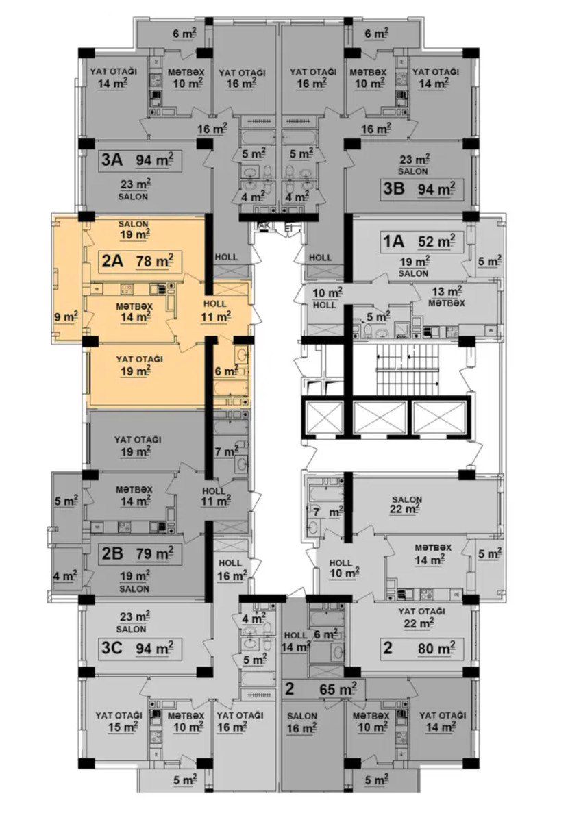 Satılır 3 otaqlı yeni tikili 78 m² — Mənzil, Bakı (8)