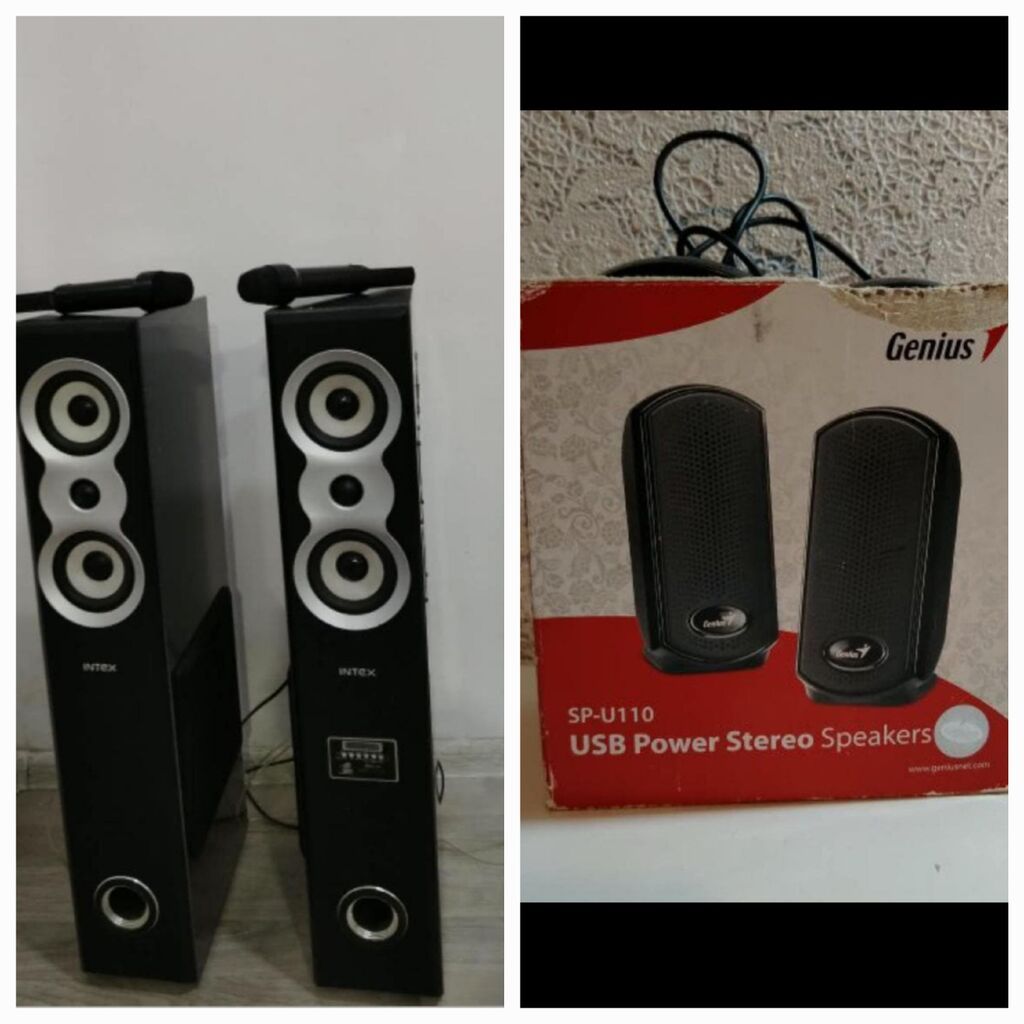 Səs sistemi dəsti - Intex markalı 2 ədəd döşəmə tipli akustik kolonka — Elektronika, Masazır