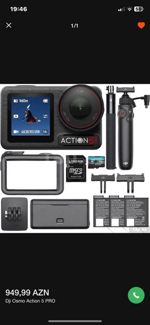 DJI Osmo Action 5 PRO – tam dəst aksiya kamerası Texniki — Sumqayıt
