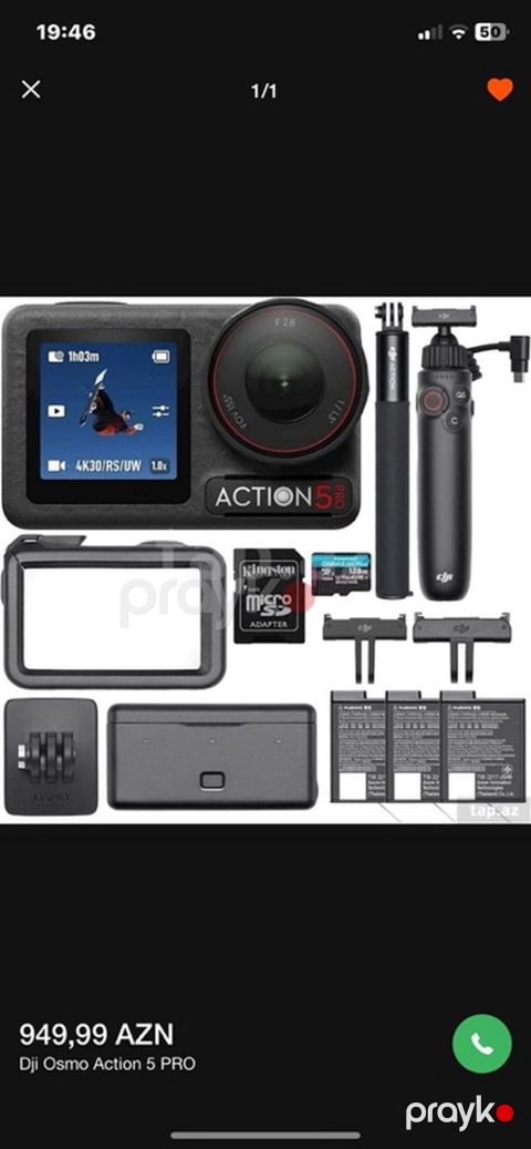 DJI Osmo Action 5 PRO – tam dəst aksiya kamerası Texniki