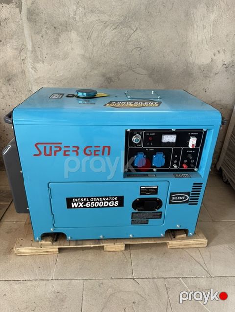 Super GEN WX-6500DGS dizel generator - Güc: 5.0 kW (etiketdə “5.0KW — Digah