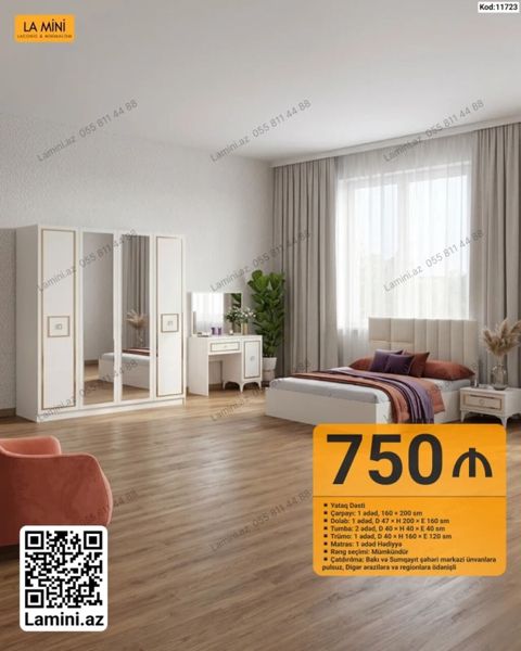 LA Mıni – Yataq Dəsti (Kod: 11723) Tərkib: - Çarpayı: 1 ədəd, 160 x — Bakı