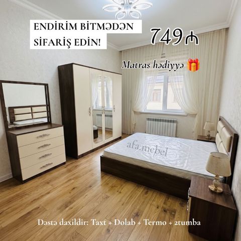 İkinəfərlik çarpayı, Dolab, Termo, Tumba, Yeni — Bakı