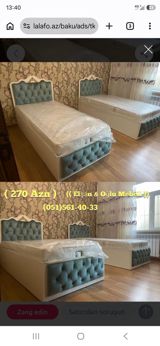 Yeni, Təknəfərlik çarpayı, Bazalı, Matras ilə, Siyirməsiz, Azərbaycan — Elşən Oğlu Mebel