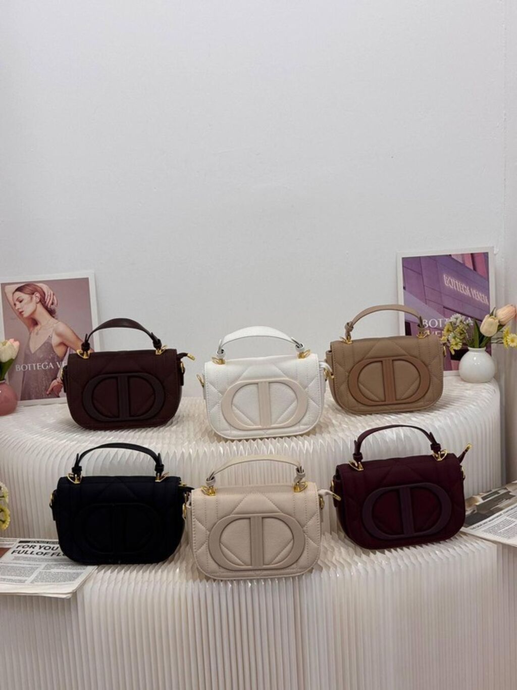 Qadın çiyin/əl çantası – mini ölçü, quilted (romb tikişli) tekstura — Çantalar, Bakı (3)