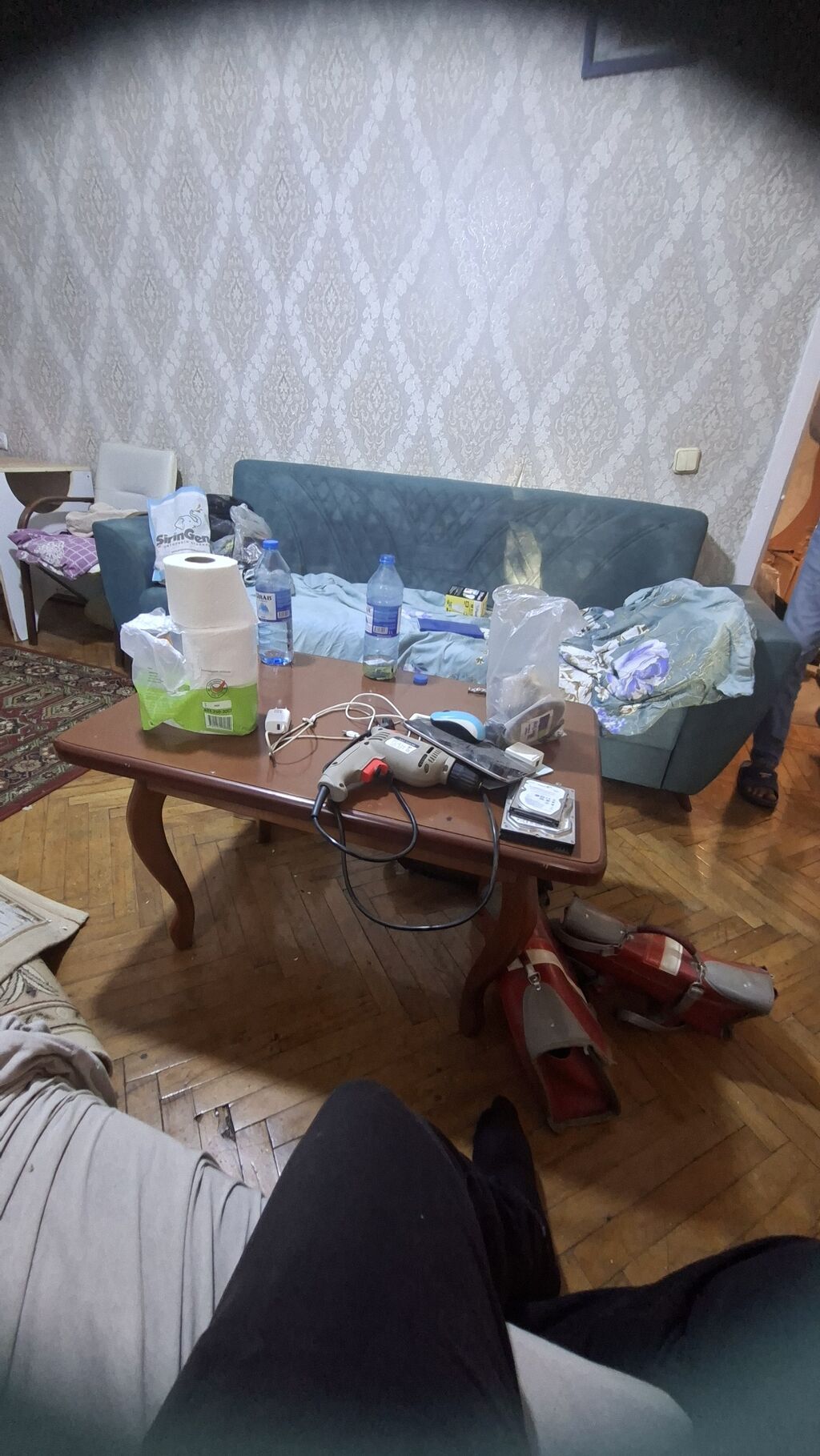 Mavi rəngdə yumşaq parça üzlü divan dəsti - Rəng — Mebel, Bakı (4)