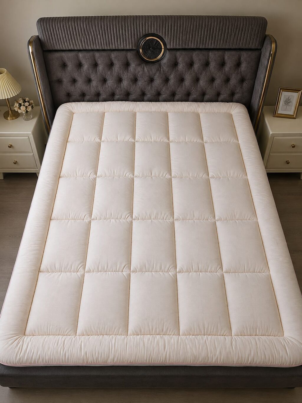 Yataq üçün yumşaq üstlük (mattress topper) - Rənglər: açıq çəhrayı və — Tekstil, Masazır (2)
