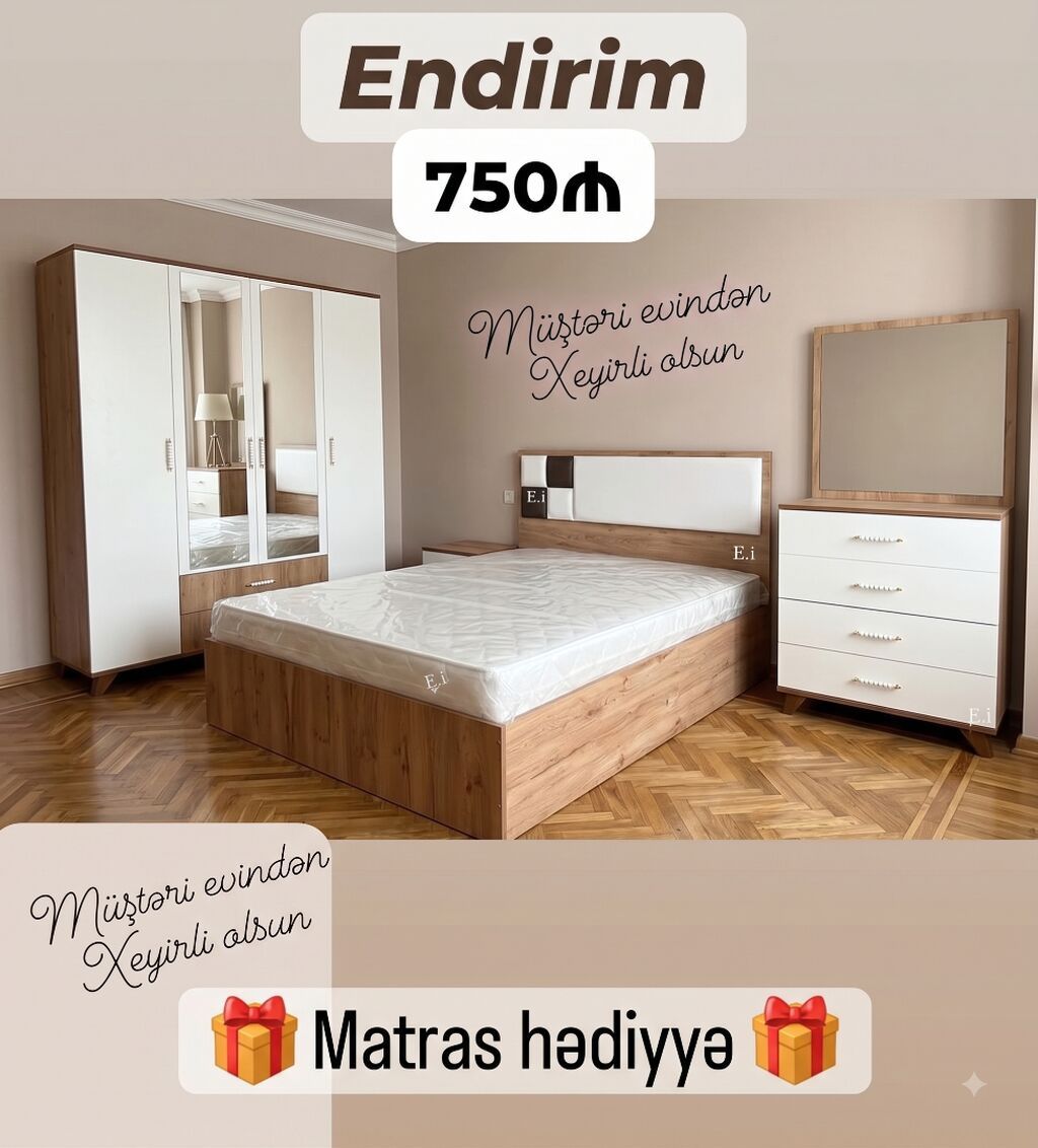 İkinəfərlik çarpayı, Dolab, Termo, Tumba, Yeni — Mebel, Bakı (3)