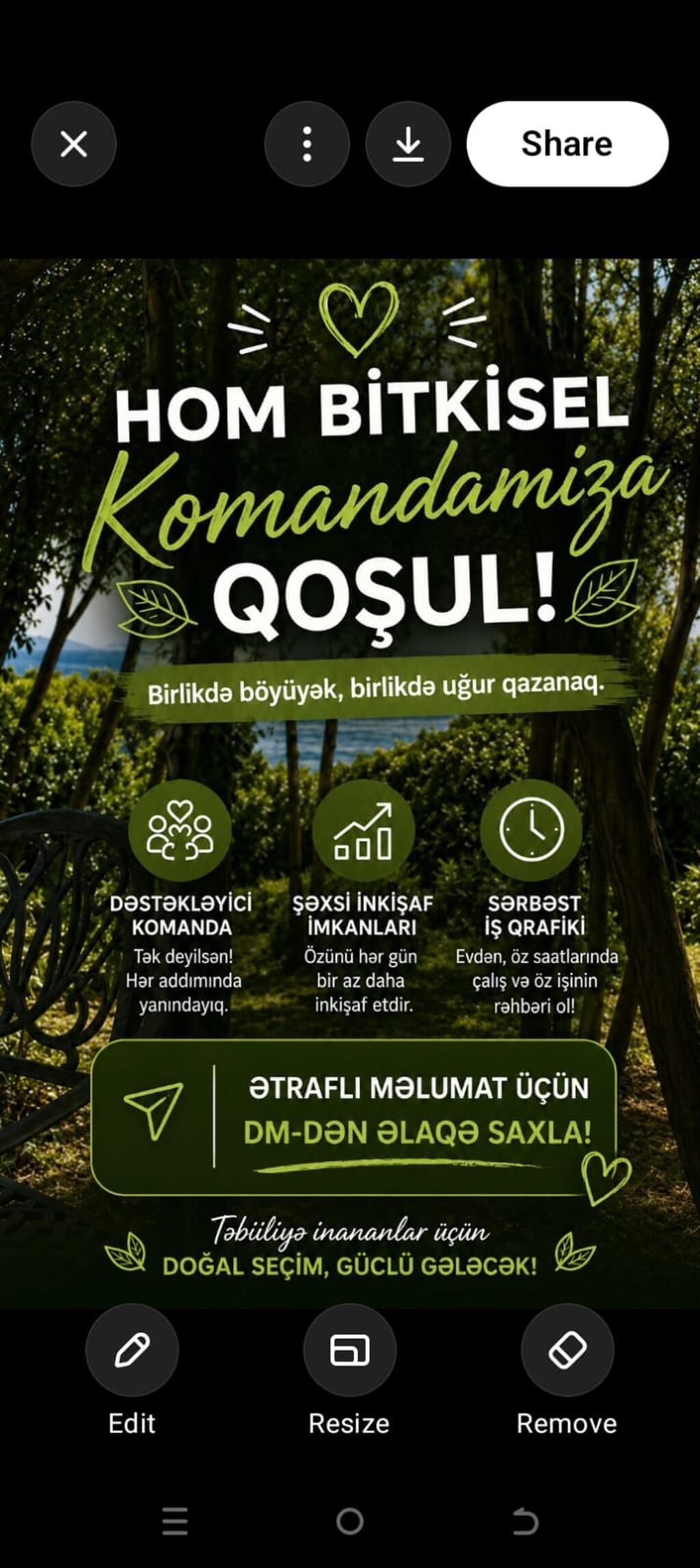 Homm Life – evdən çıxmadan onlayn biznes imkanı Xüsusiyyətlər — Hazır biznes, Qax (2)